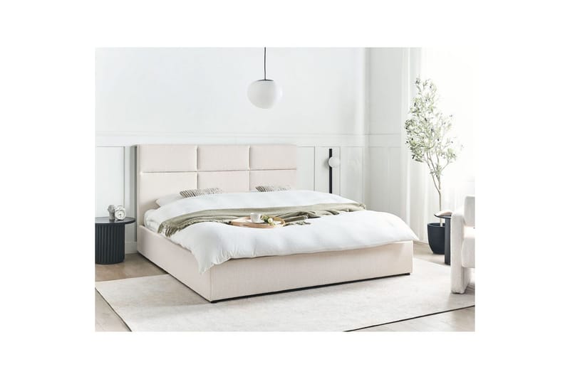 Säng med förvaring Lagord - Off-white, Svart, 180x200 cm - Möbler - Sovrum - Sängram & sängstomme