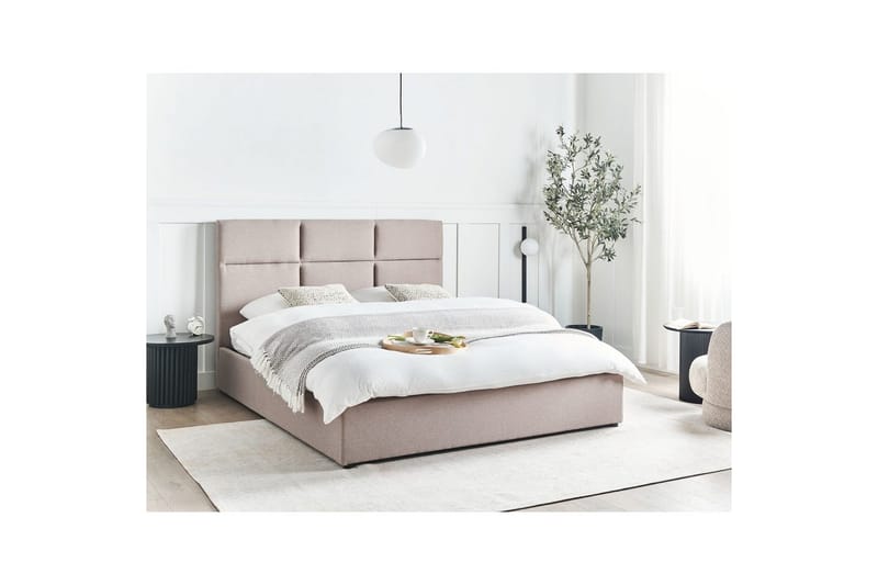 Säng med förvaring Lagord - Taupe, svart, 160x200 cm - Möbler - Sovrum - Sängram & sängstomme