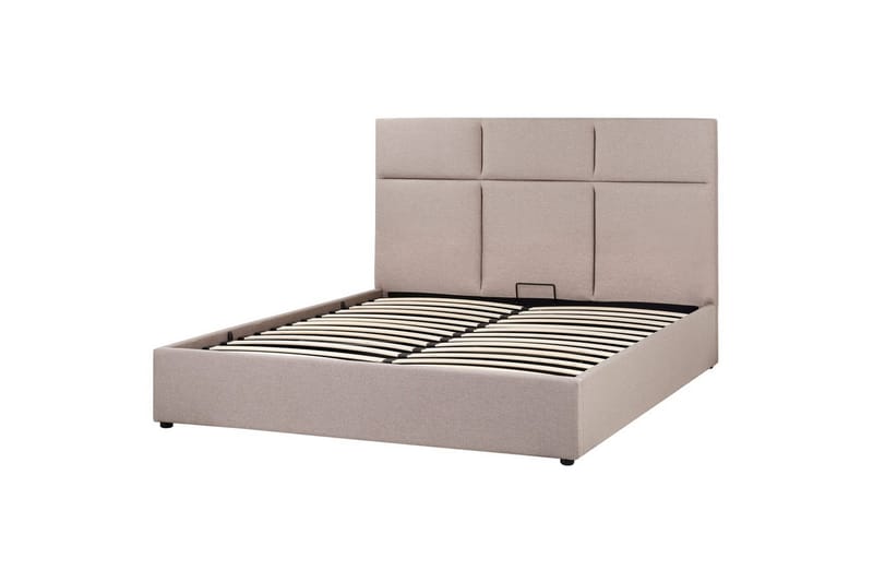 Säng med förvaring Lagord - Taupe, svart, 160x200 cm - Möbler - Sovrum - Sängram & sängstomme