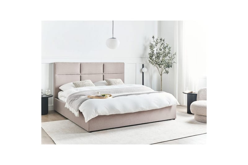 Säng med förvaring Lagord - Taupe, svart, 180x200 cm - Möbler - Sovrum - Sängram & sängstomme