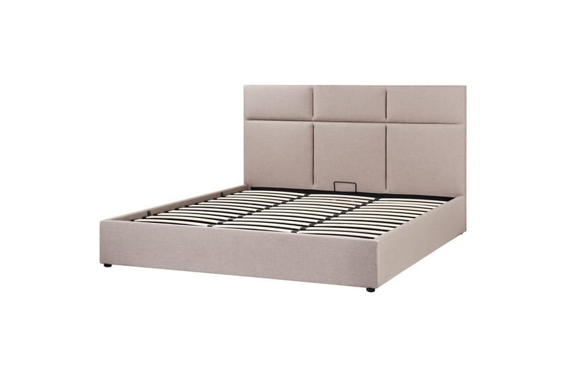Säng med förvaring Lagord - Taupe, svart, 180x200 cm - Möbler - Sovrum - Sängram & sängstomme