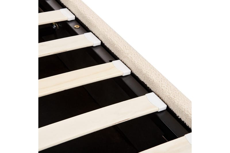 Säng med förvaring Lavaur - Beige/Bouclé, 160x200 cm - Möbler - Sovrum - Sängram & sängstomme