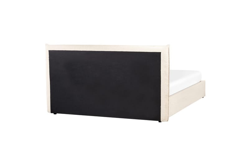 Säng med förvaring Lavaur - Beige/Bouclé, 160x200 cm - Möbler - Sovrum - Sängram & sängstomme