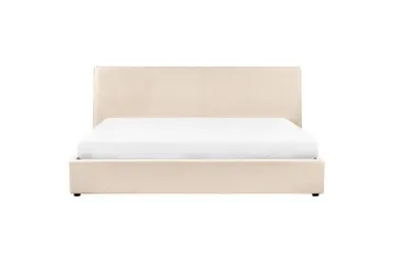 Säng med förvaring Lavaur - Beige/Bouclé, 180x200 cm - Möbler - Sovrum - Sängram & sängstomme