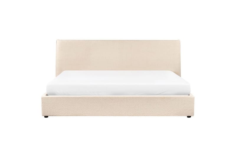 Säng med förvaring Lavaur - Beige/Bouclé, 180x200 cm - Möbler - Sovrum - Sängram & sängstomme