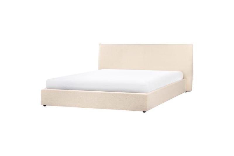 Säng med förvaring Lavaur - Beige/Bouclé, 180x200 cm - Möbler - Sovrum - Sängram & sängstomme