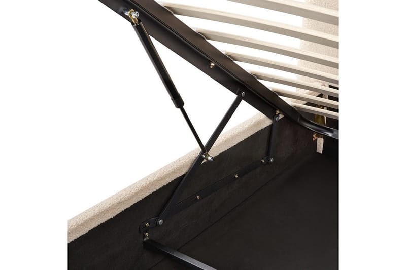 Säng med förvaring Lavaur - Beige/Bouclé, 180x200 cm - Möbler - Sovrum - Sängram & sängstomme