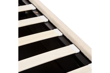 Säng med förvaring Lavaur - Beige/Bouclé, 180x200 cm - Möbler - Sovrum - Sängram & sängstomme