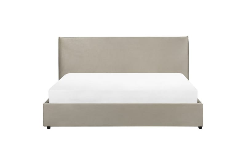 Säng med förvaring Lavaur - Taupe/Sammet, 180x200 cm - Möbler - Sovrum - Sängram & sängstomme