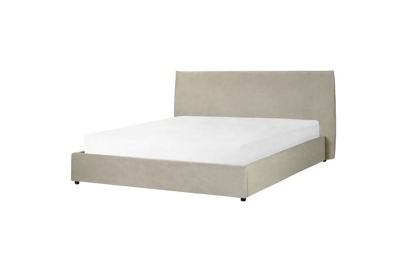 Säng med förvaring Lavaur - Taupe/Sammet, 180x200 cm - Möbler - Sovrum - Sängram & sängstomme
