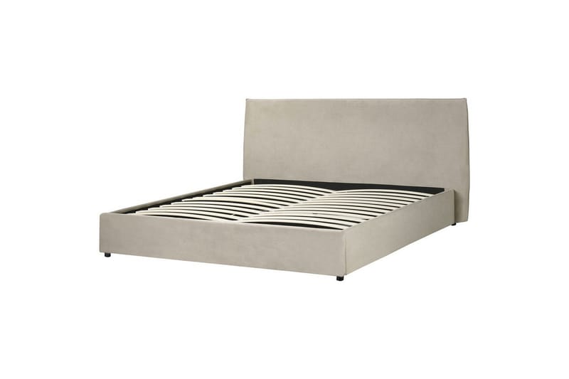 Säng med förvaring Lavaur - Taupe/Sammet, 180x200 cm - Möbler - Sovrum - Sängram & sängstomme