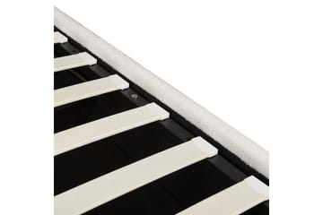 Säng med förvaring Lavaur - Vit/Bouclé, 160x200 cm - Möbler - Sovrum - Sängram & sängstomme