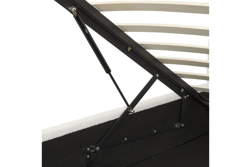 Säng med förvaring Lavaur - Vit/Bouclé, 160x200 cm - Möbler - Sovrum - Sängram & sängstomme