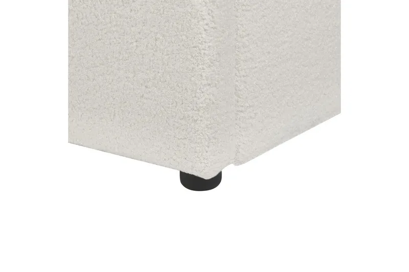 Säng med förvaring Lavaur - Vit/Bouclé, 160x200 cm - Möbler - Sovrum - Sängram & sängstomme