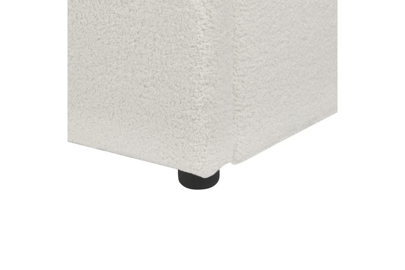 Säng med förvaring Lavaur - Vit/Bouclé, 180x200 cm - Möbler - Sovrum - Sängram & sängstomme