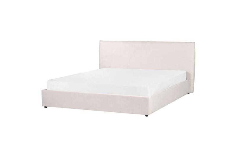 Säng med förvaring Lavaur - Vit/Sammet, 180x200 cm - Möbler - Sovrum - Sängram & sängstomme
