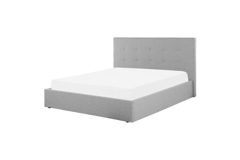 Säng med förvaring Lorient - Grå/Polyester, 160x200 cm - Möbler - Sovrum - Sängram & sängstomme