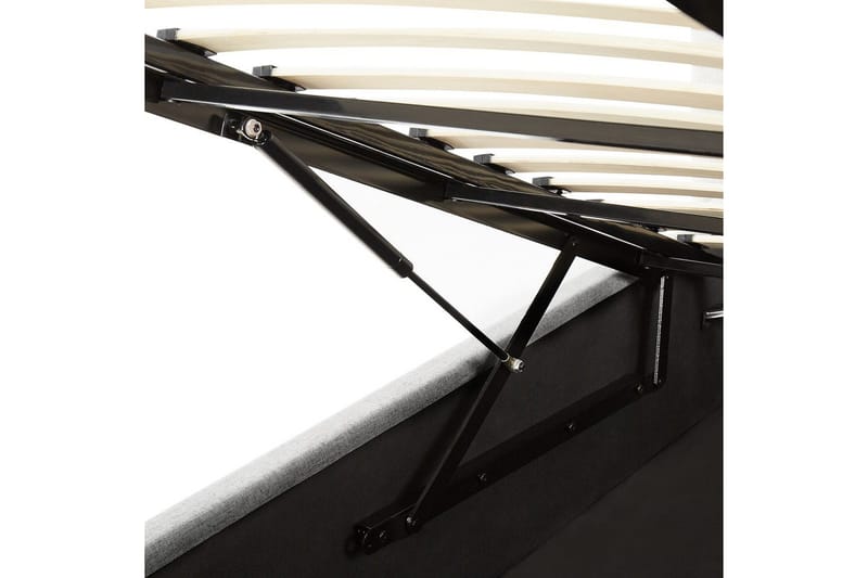 Säng med förvaring Lorient - Grå/Polyester, 160x200 cm - Möbler - Sovrum - Sängram & sängstomme