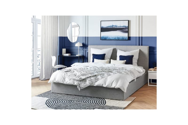 Säng med förvaring Lorient - Grå/Polyester, 180x200 cm - Möbler - Sovrum - Sängram & sängstomme