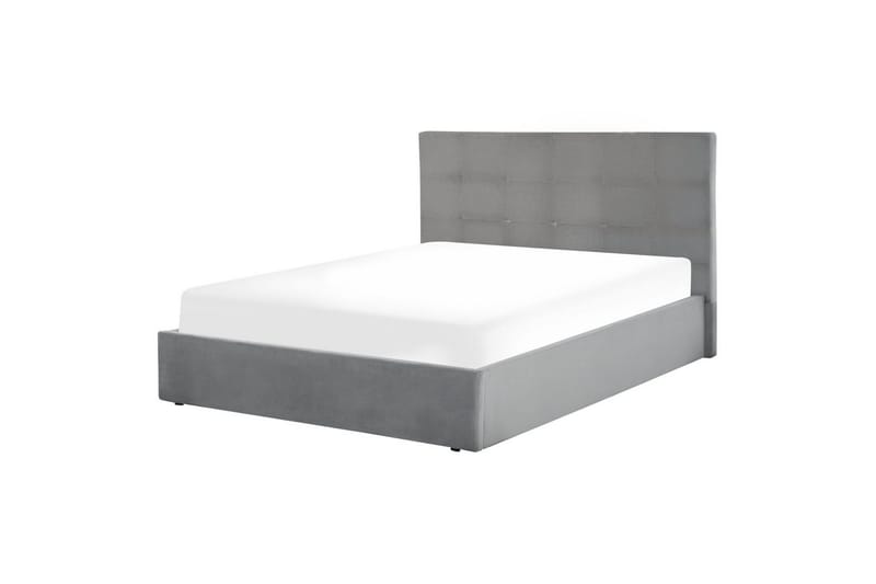 Säng med förvaring Lorient - Grå/Sammet, 140x200 cm - Möbler - Sovrum - Sängram & sängstomme