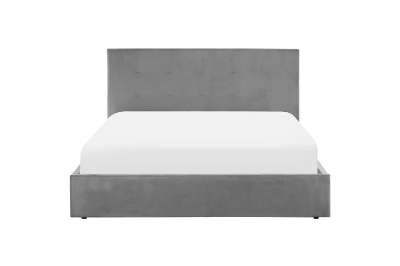 Säng med förvaring Lorient - Grå/Sammet, 160x200 cm - Möbler - Sovrum - Sängram & sängstomme