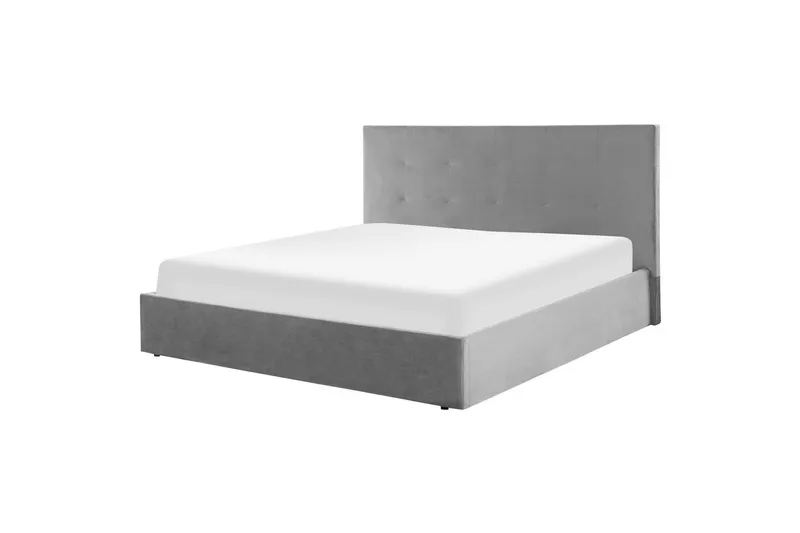 Säng med förvaring Lorient - Grå/Sammet, 180x200 cm - Möbler - Sovrum - Sängram & sängstomme