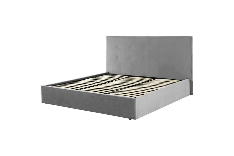 Säng med förvaring Lorient - Grå/Sammet, 180x200 cm - Möbler - Sovrum - Sängram & sängstomme