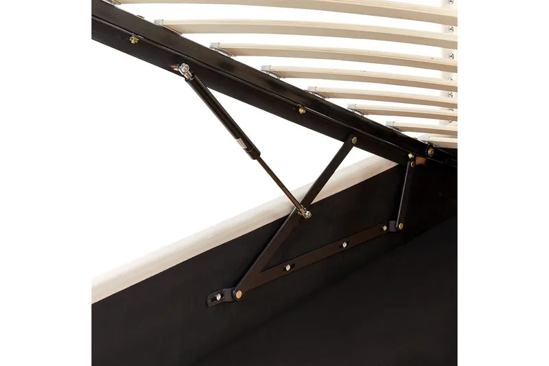 Säng med förvaring Metz - Beige, Silver/Sammet, 90x200 cm - Möbler - Sovrum - Sängram & sängstomme