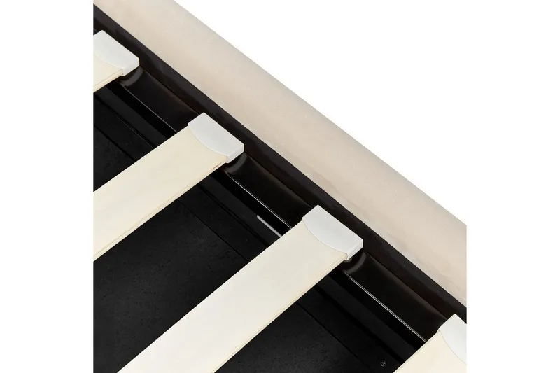 Säng med förvaring Metz - Beige, Silver/Sammet, 90x200 cm - Möbler - Sovrum - Sängram & sängstomme