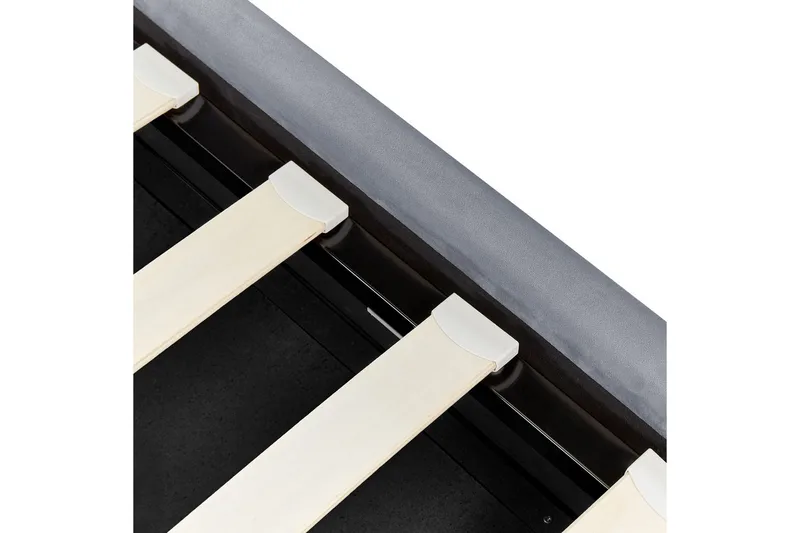Säng med förvaring Metz - Grå, Silver/Sammet, 90x200 cm - Möbler - Sovrum - Sängram & sängstomme