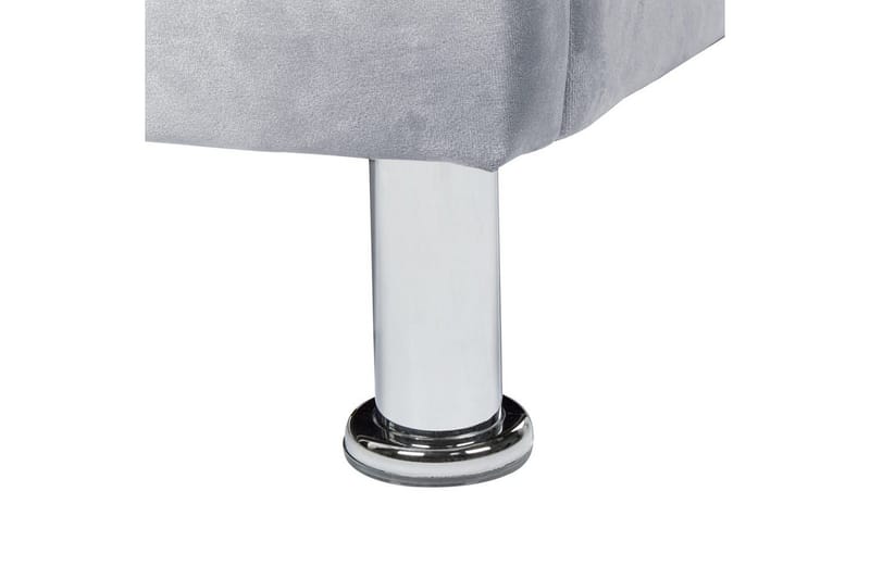 Säng med förvaring Metz - Grå, Silver/Sammet, 90x200 cm - Möbler - Sovrum - Sängram & sängstomme