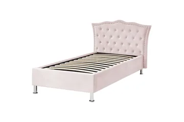 Säng med förvaring Metz - Rosa, Silver/Sammet, 90x200 cm - Möbler - Sovrum - Sängram & sängstomme