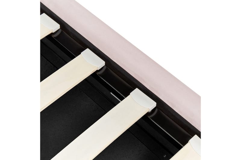 Säng med förvaring Metz - Rosa, Silver/Sammet, 90x200 cm - Möbler - Sovrum - Sängram & sängstomme