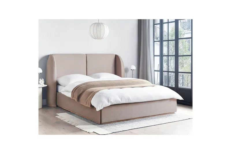 Säng med förvaring Monestier - Beige, 160x200 cm - Möbler - Sovrum - Sängram & sängstomme