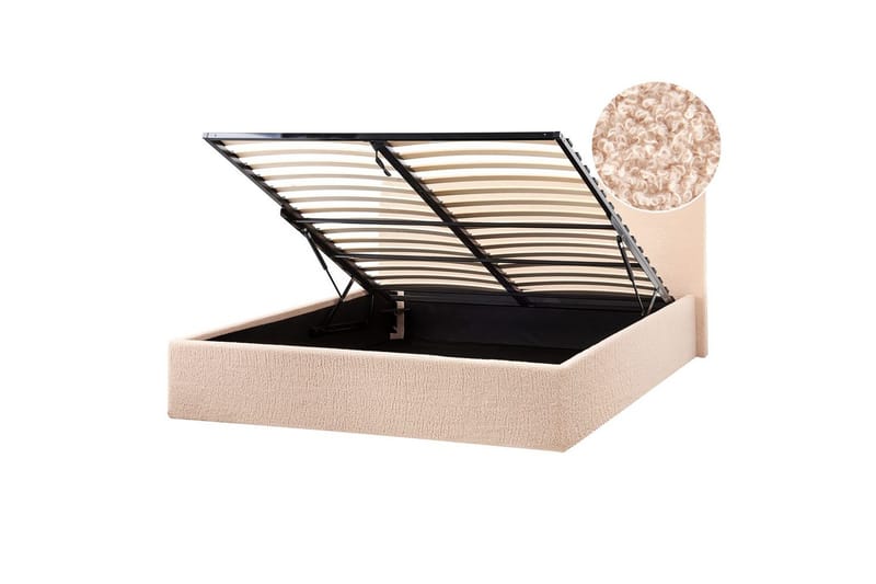 Säng med förvaring Orbey, Beige, 140x200 cm