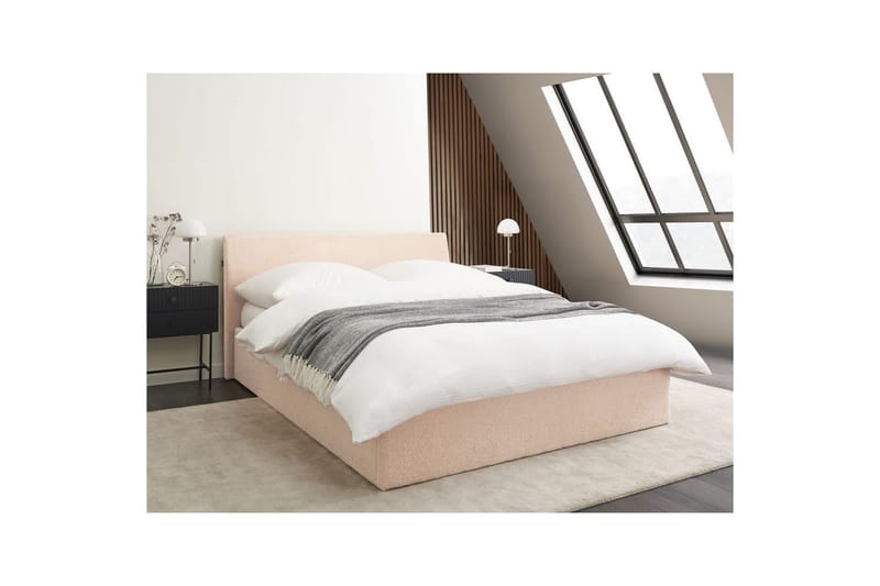 Säng med förvaring Orbey - Beige, 140x200 cm - Möbler - Sovrum - Sängram & sängstomme