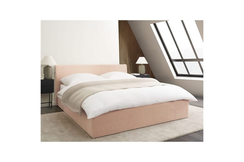 Säng med förvaring Orbey - Beige, 160x200 cm - Möbler - Sovrum - Sängram & sängstomme