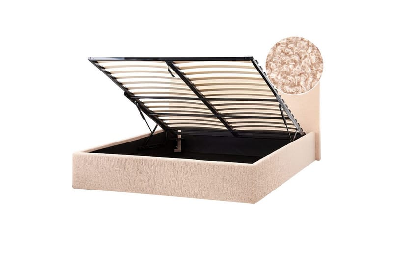 Säng med förvaring Orbey, Beige, 160x200 cm