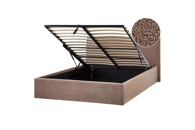 Säng med förvaring Orbey, Brun, 140x200 cm
