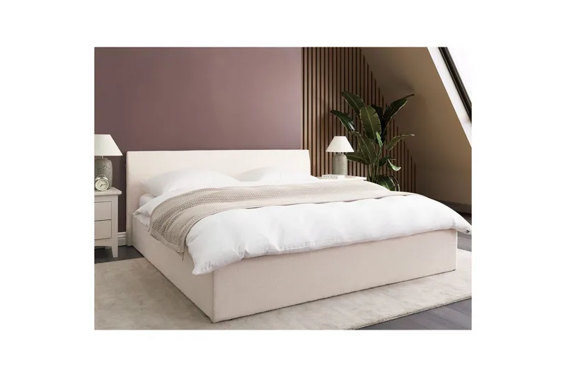 Säng med förvaring Orbey - Vit, 180x200 cm - Möbler - Sovrum - Sängram & sängstomme