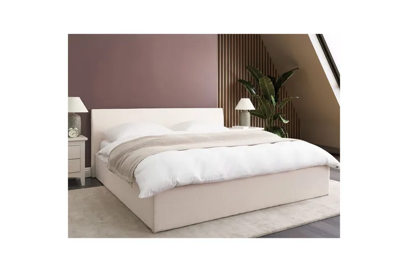 Säng med förvaring Orbey - Vit, 180x200 cm - Möbler - Sovrum - Sängram & sängstomme