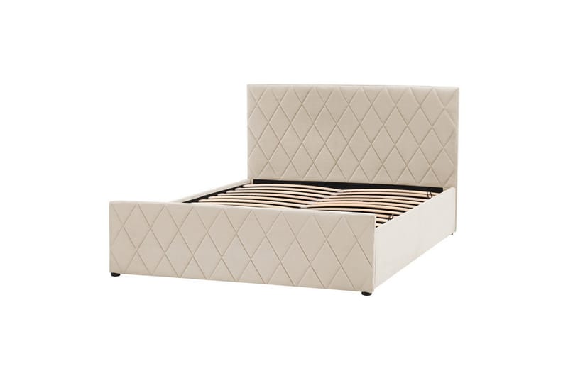 Säng med förvaring Rochefort - Beige, 140x200 cm - Möbler - Sovrum - Sängram & sängstomme