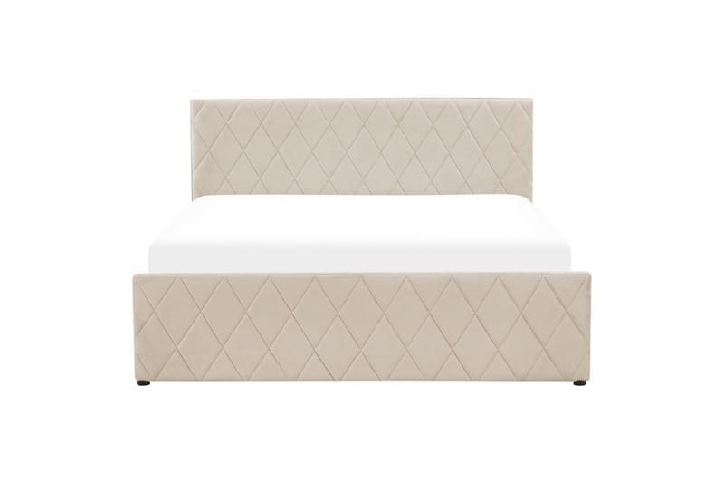 Säng med förvaring Rochefort - Beige, 160x200 cm - Möbler - Sovrum - Sängram & sängstomme