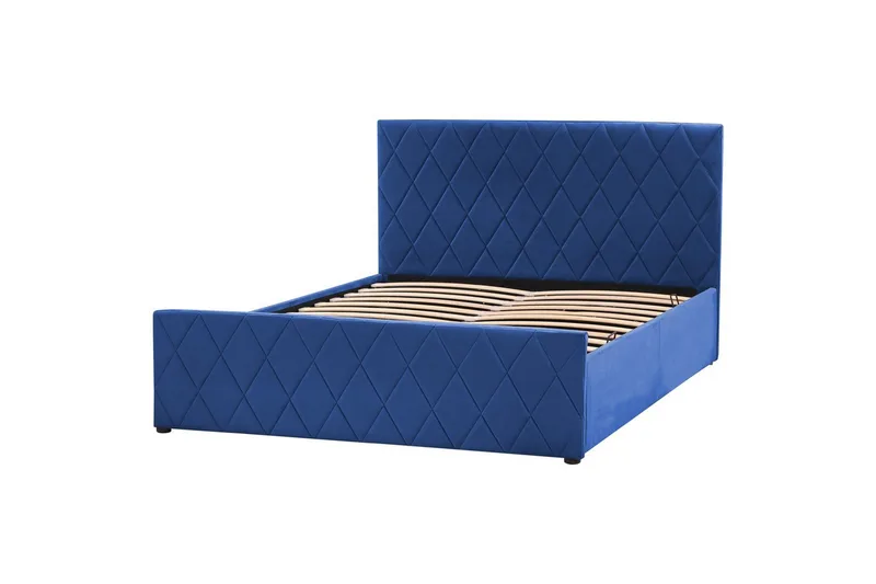 Säng med förvaring Rochefort - Blå, 140x200 cm - Möbler - Sovrum - Sängram & sängstomme