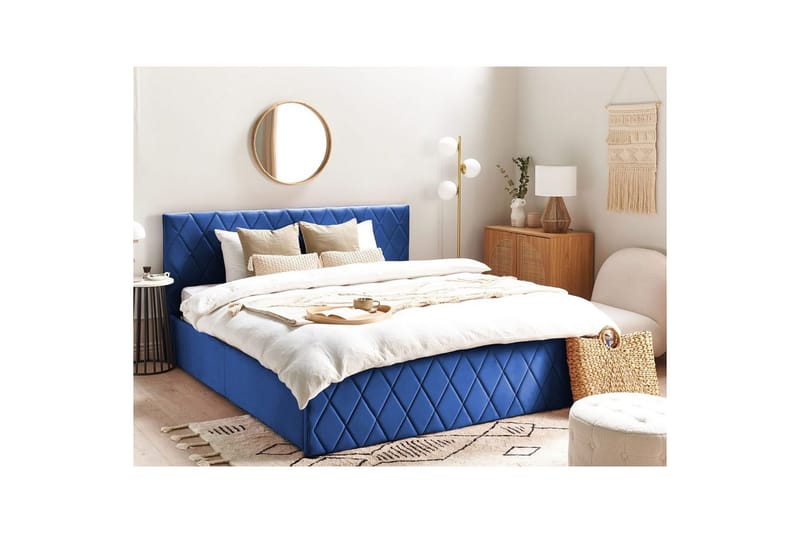 Säng med förvaring Rochefort - Blå, 180x200 cm - Möbler - Sovrum - Sängram & sängstomme