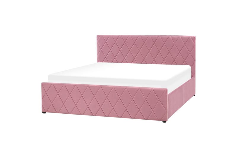 Säng med förvaring Rochefort - Rosa, 160x200 cm - Möbler - Sovrum - Sängram & sängstomme