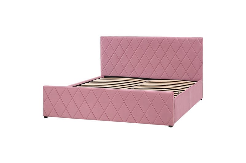 Säng med förvaring Rochefort - Rosa, 160x200 cm - Möbler - Sovrum - Sängram & sängstomme