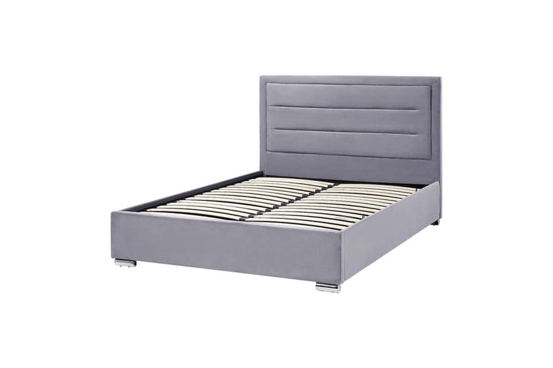 Säng med förvaring Rouen - Grå, 140x200 cm - Möbler - Sovrum - Sängram & sängstomme