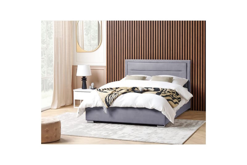 Säng med förvaring Rouen - Grå, 160x200 cm - Möbler - Sovrum - Sängram & sängstomme