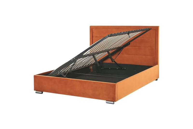 Säng med förvaring Rouen - Orange, 160x200 cm - Möbler - Sovrum - Sängram & sängstomme
